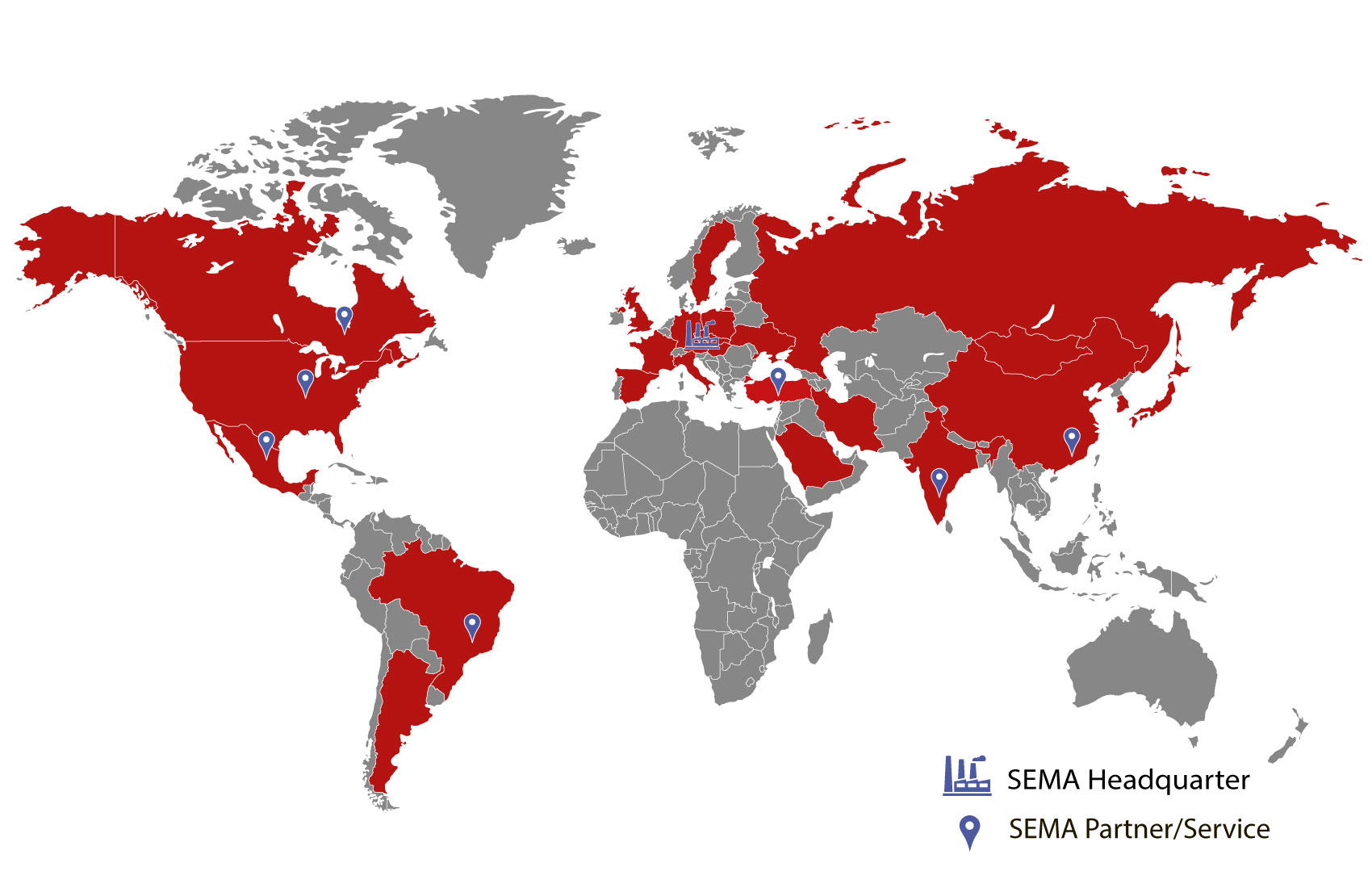 C-SYS - SEMA Technology Group. World map
